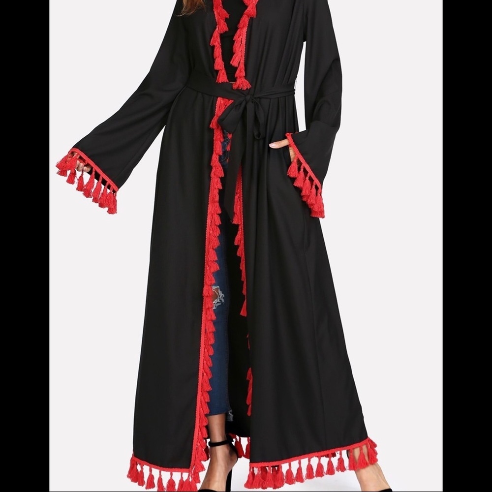Black and red abaya/kimono from Dubai